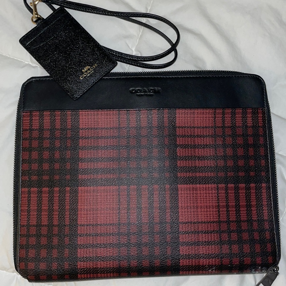 Coach portfolio and lanyard